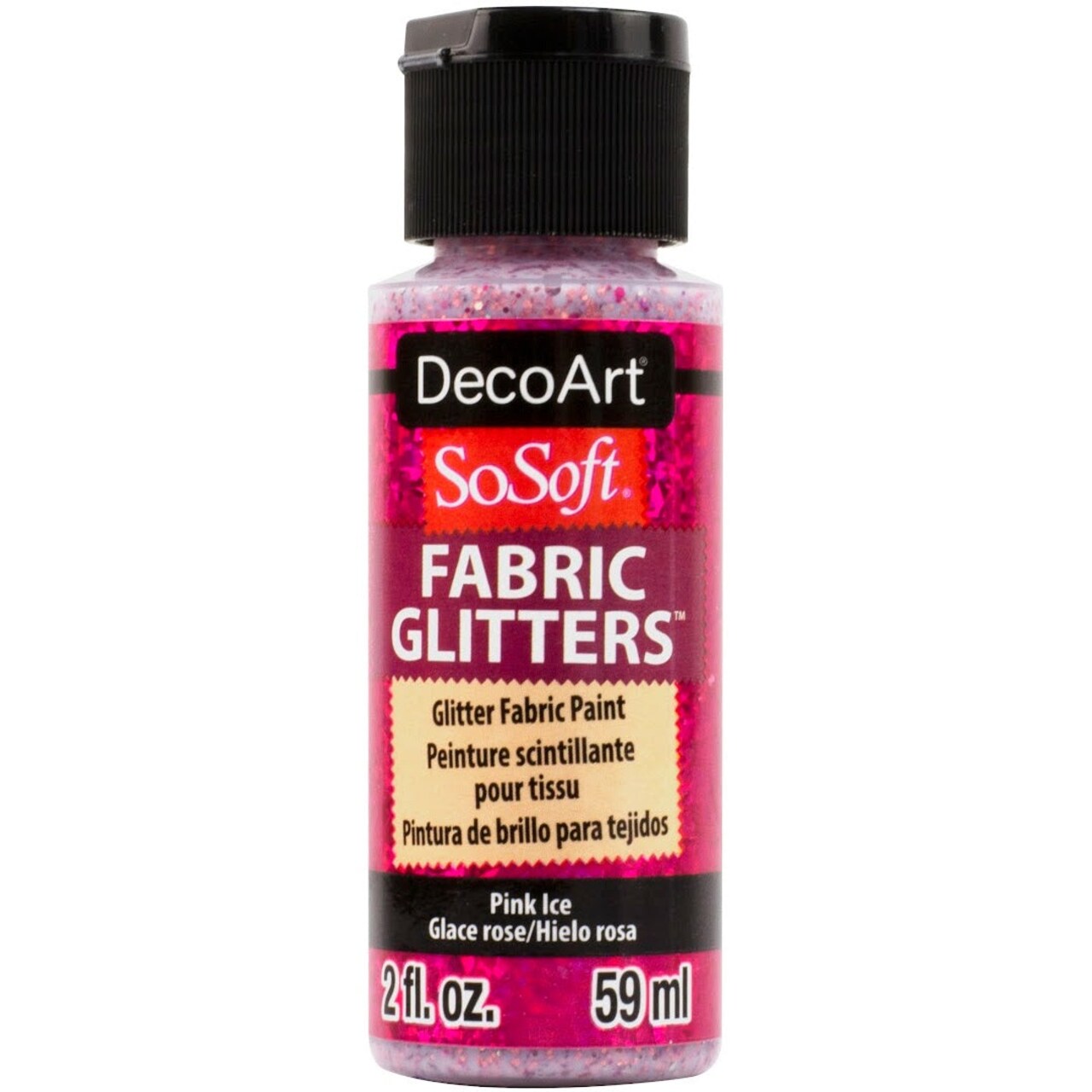 DecoArt SoSoft Glitter Fabric Paint 2oz – Permanent, Washable Textile Paint with Sparkle Finish, Flexible & Soft for DIY Clothing, Shoes, Accessories & Home Décor